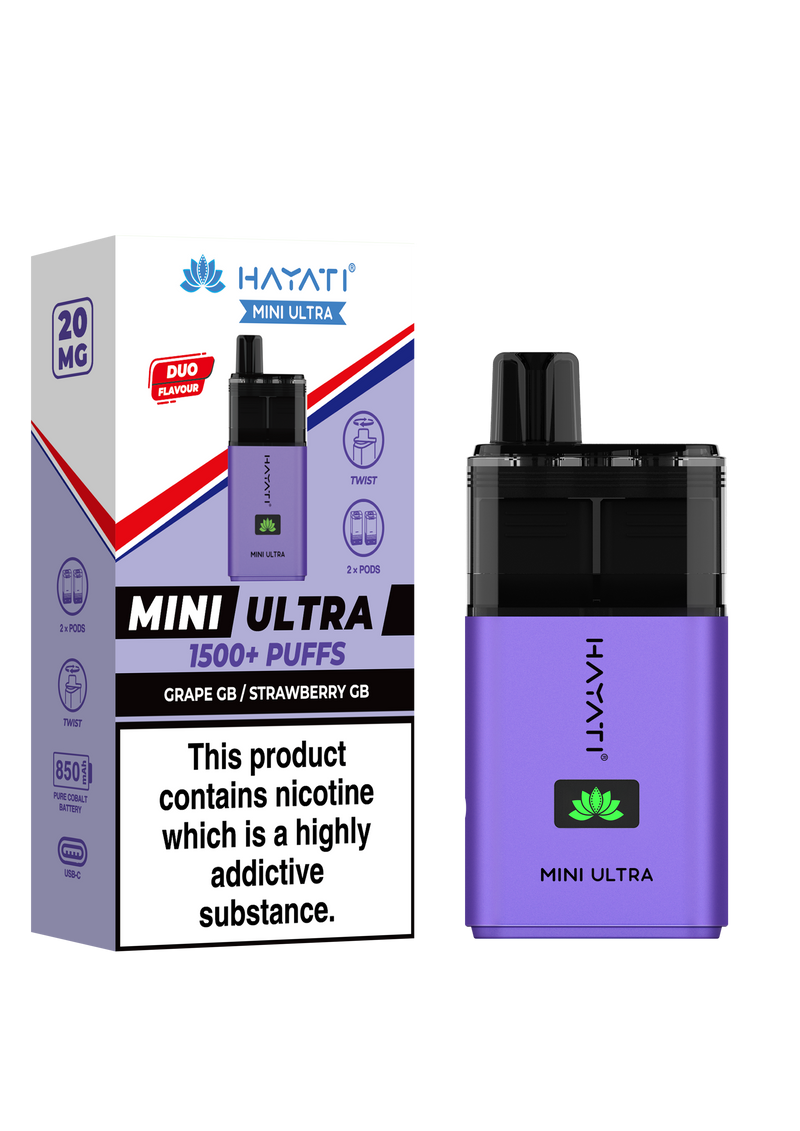 Hayati Mini Ultra 1500 Prefilled Pod Kit - 20mg